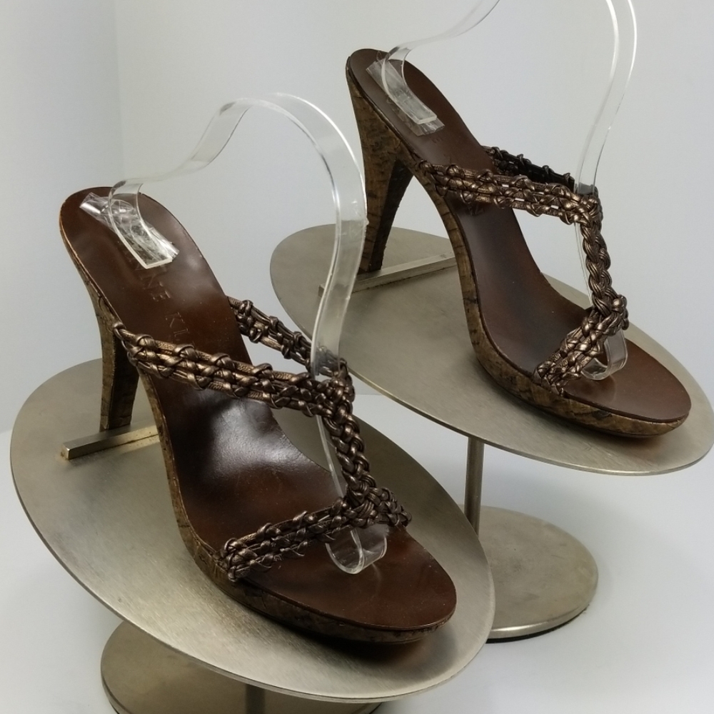 ANNE KLEIN HIGH HEEL BRAIDED SANDALS - Picture 3 of 8